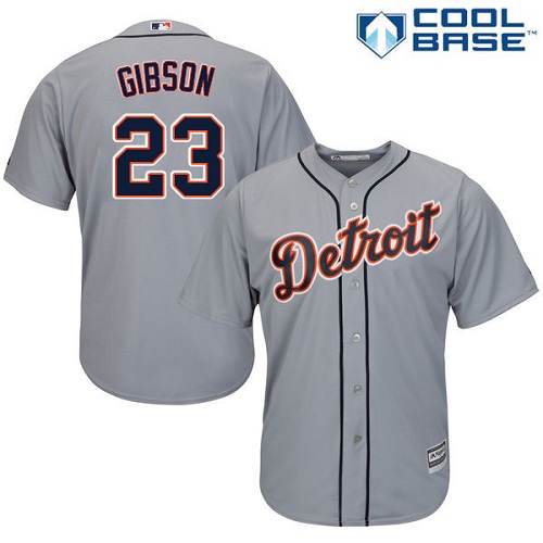 Tigers #23 Kirk Gibson Grey Cool Base Stitched Youth MLB Jersey